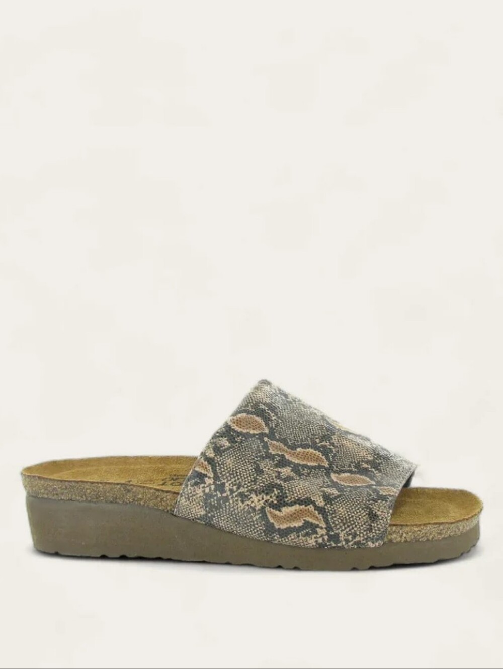 Naot Alana Sandal Slides in Neutral Python Stretch Size 40/Ladies 9